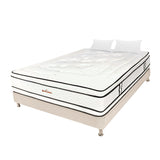 Combo Base Cama y Colchón Infinity Blanco y Arena King 200 X 200 Cm Firmeza Medio Firme Doble Faz - COLCHONES | Bylmo