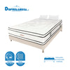 Combo Base Cama Y Colchón Infinity Blanco Y Arena King 200 X 200 Cm Firmeza Medio Firme Doble Faz