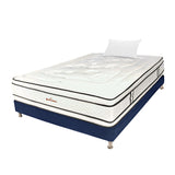 Combo Base Cama y Colchón Infinity Blanco y Azul Sencillo 100 X 190 Cm Firmeza Medio Firme Doble Faz - COLCHONES | Bylmo