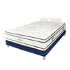 Combo Base Cama Y Colchón Infinity Blanco Y Azul Doble 140 X 190 Cm Firmeza Medio Firme Doble Faz