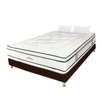 Combo Base Cama Y Colchón Infinity Blanco Y Cafe Doble 140 X 190 Cm Firmeza Medio Firme Doble Faz