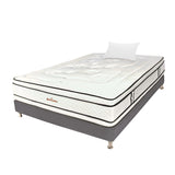 Combo Base Cama y Colchón Infinity Blanco y Gris Sencillo 100 X 190 Cm Firmeza Medio Firme Doble Faz - COLCHONES | Bylmo