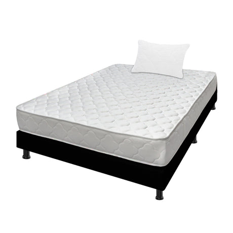 Combo Base Cama y Colchón Macizo Blanco y Negro Sencillo 100 X 190 Cm Firmeza Firme Doble Faz - COLCHONES | Bylmo