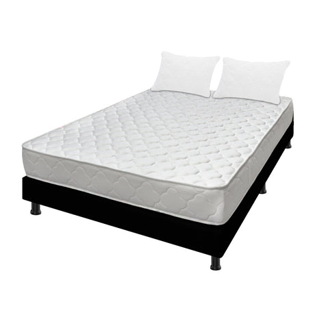Combo Base Cama y Colchón Macizo Blanco y Negro Doble 140 X 190 Cm Firmeza Firme Doble Faz - COLCHONES | Bylmo