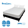 Combo Base Cama Y Colchón Macizo Blanco Y Negro Doble 140 X 190 Cm Firmeza Firme Doble Faz