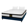 Combo Base Cama Y Colchón Malta Blanco Y Azul Semidoble 120 X 190 Cm Firmeza Firme Doble Faz