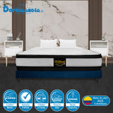 Combo Base Cama y Colchón Malta Blanco y Azul Queen 160 X 190 Cm Firmeza Firme Doble Faz - COLCHONES | Bylmo
