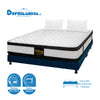 Combo Base Cama Y Colchón Malta Blanco Y Azul Queen 160 X 190 Cm Firmeza Firme Doble Faz