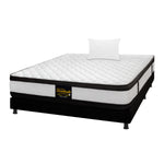 Combo Base Cama Y Colchón Malta Blanco Y Negro Sencillo 100 X 190 Cm Firmeza Firme Doble Faz