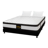 Combo Base Cama y Colchón Malta Blanco y Negro Doble 140 X 190 Cm Firmeza Firme Doble Faz - COLCHONES | Bylmo