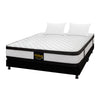 Combo Base Cama Y Colchón Malta Blanco Y Negro Queen 160 X 190 Cm Firmeza Firme Doble Faz