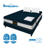 Combo Base Cama y Colchón Marshall Azul Doble 140 X 190 Cm Firmeza Medio Doble Faz - COLCHONES | Bylmo