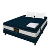 Combo Base Cama Y Colchón Marshall Azul King 200 X 200 Cm Firmeza Medio Doble Faz