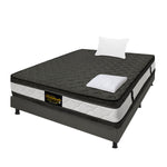 Combo Base Cama Y Colchón Marshall Gris Sencillo 100 X 190 Cm Firmeza Medio Doble Faz