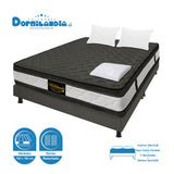 Combo Base Cama y Colchón Marshall Gris Queen 160 X 190 Cm Firmeza Medio Doble Faz - COLCHONES | Bylmo