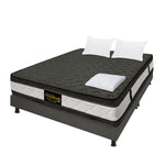 Combo Base Cama Y Colchón Marshall Gris King 200 X 200 Cm Firmeza Medio Doble Faz