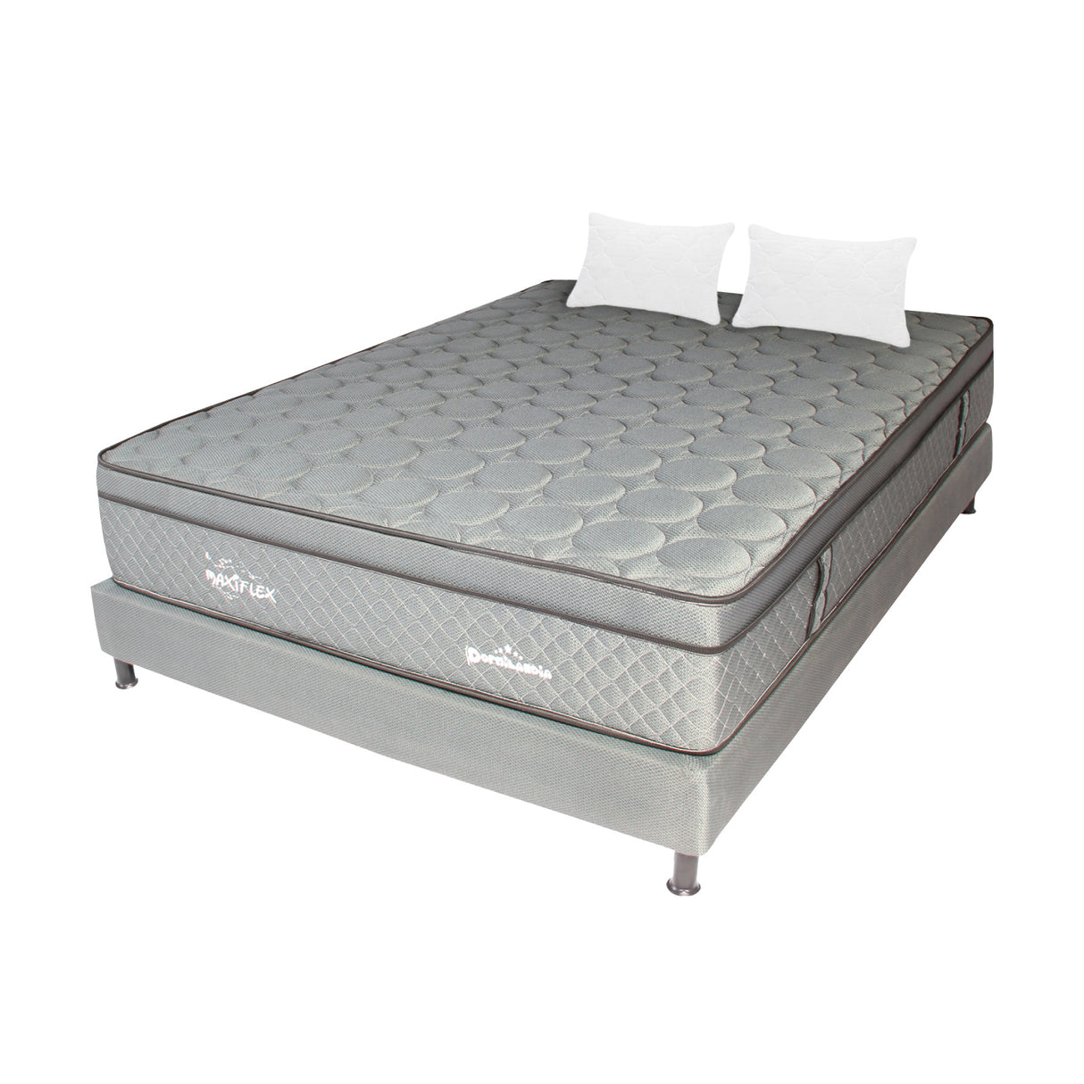 Combo Base Cama y Colchón Maxiflex Gris Semidoble 120 X 190 Cm Firmeza Suave - COLCHONES | Bylmo