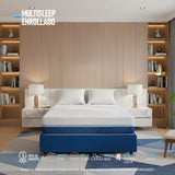 Combo Base Cama y Colchón Multisleep Blanco y Azul Semidoble 120 X 190 Cm Firmeza Medio Doble Faz - COLCHONES | Bylmo