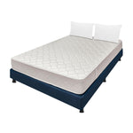 Combo Base Cama Y Colchón Multisleep Blanco Y Azul Doble 140 X 190 Cm Firmeza Medio Doble Faz