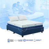 Combo Base Cama y Colchón Multisleep Blanco y Azul Doble 140 X 190 Cm Firmeza Medio Doble Faz - COLCHONES | Bylmo