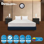 Combo Base Cama Y Colchón Multisleep Blanco Y Azul Queen 160 X 190 Cm Firmeza Medio Doble Faz