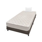 Combo Base Cama Y Colchón Multisleep Blanco Y Cafe Sencillo 100 X 190 Cm Firmeza Medio Doble Faz