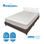 Combo Base Cama Y Colchón Multisleep Blanco Y Cafe Semidoble 120 X 190 Cm Firmeza Medio Doble Faz