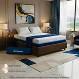 Combo Base Cama y Colchón Multisleep Blanco y Cafe Semidoble 120 X 190 Cm Firmeza Medio Doble Faz - COLCHONES | Bylmo