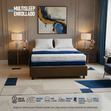 Combo Base Cama y Colchón Multisleep Blanco y Cafe Semidoble 120 X 190 Cm Firmeza Medio Doble Faz - COLCHONES | Bylmo