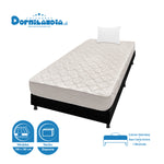 Combo Base Cama Y Colchón Multisleep Blanco Y Negro Sencillo 100 X 190 Cm Firmeza Medio Doble Faz