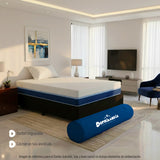 Combo Base Cama y Colchón Multisleep Blanco y Negro Sencillo 100 X 190 Cm Firmeza Medio Doble Faz - COLCHONES | Bylmo