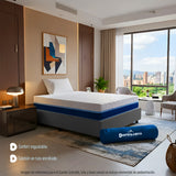 Combo Base Cama y Colchón Multisleep Blanco y Gris Sencillo 100 X 190 Cm Firmeza Medio Doble Faz - COLCHONES | Bylmo