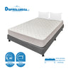 Combo Base Cama Y Colchón Multisleep Blanco Y Gris Semidoble 120 X 190 Cm Firmeza Medio Doble Faz