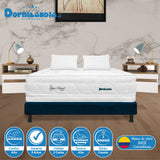 Combo Base Cama y Colchón Super Dream Blanco y Azul Queen 160 X 190 Cm Firmeza Firme Doble Faz - COLCHONES | Bylmo