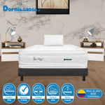 Combo Base Cama Y Colchón Super Dream Blanco Y Gris Sencillo 100 X 190 Cm Firmeza Firme Doble Faz