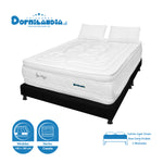 Combo Base Cama Y Colchón Super Dream Blanco Y Negro Doble 140 X 190 Cm Firmeza Firme Doble Faz