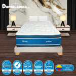 Combo Base Cama Y Colchón Supra Azul Y Arena King 200 X 200 Cm Firmeza Medio Doble Faz