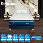 Combo Base Cama Y Colchón Supra Azul Semidoble 120 X 190 Cm Firmeza Medio Doble Faz