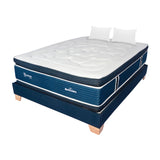 Combo Base Cama y Colchón Supra Azul Queen 160 X 190 Cm Firmeza Medio Doble Faz - COLCHONES | Bylmo