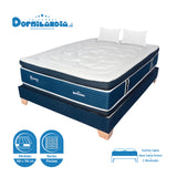 Combo Base Cama y Colchón Supra Azul Queen 160 X 190 Cm Firmeza Medio Doble Faz - COLCHONES | Bylmo