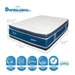 Combo Base Cama Y Colchón Supra Azul Queen 160 X 190 Cm Firmeza Medio Doble Faz