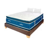 Combo Base Cama Y Colchón Supra Azul Y Cafe Semidoble 120 X 190 Cm Firmeza Medio Doble Faz