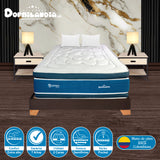 Combo Base Cama y Colchón Supra Azul y Cafe Semidoble 120 X 190 Cm Firmeza Medio Doble Faz - COLCHONES | Bylmo