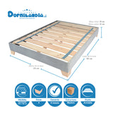 Combo Base Cama y Colchón Supra Azul y Gris Semidoble 120 X 190 Cm Firmeza Medio Doble Faz - COLCHONES | Bylmo