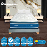 Combo Base Cama y Colchón Supra Azul y Gris Doble 140 X 190 Cm Firmeza Medio Doble Faz - COLCHONES | Bylmo