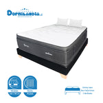 Combo Base Cama Y Colchón Supra Negro Semidoble 120 X 190 Cm Firmeza Medio Doble Faz