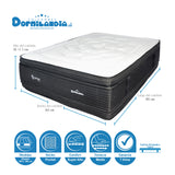 Combo Base Cama y Colchón Supra Negro Queen 160 X 190 Cm Firmeza Medio Doble Faz - COLCHONES | Bylmo