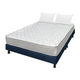 Combo Base Cama y Colchón Ultraflex Blanco y Azul Queen 160 X 190 Cm Firmeza Firme Doble Faz - COLCHONES | Bylmo