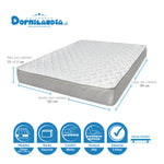 Combo Base Cama Y Colchón Ultraflex Blanco Y Azul Queen 160 X 190 Cm Firmeza Firme Doble Faz