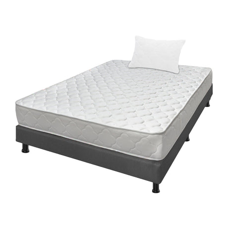 Combo Base Cama y Colchón Ultraflex Blanco y Gris Sencillo 100 X 190 Cm Firmeza Firme Doble Faz - COLCHONES | Bylmo